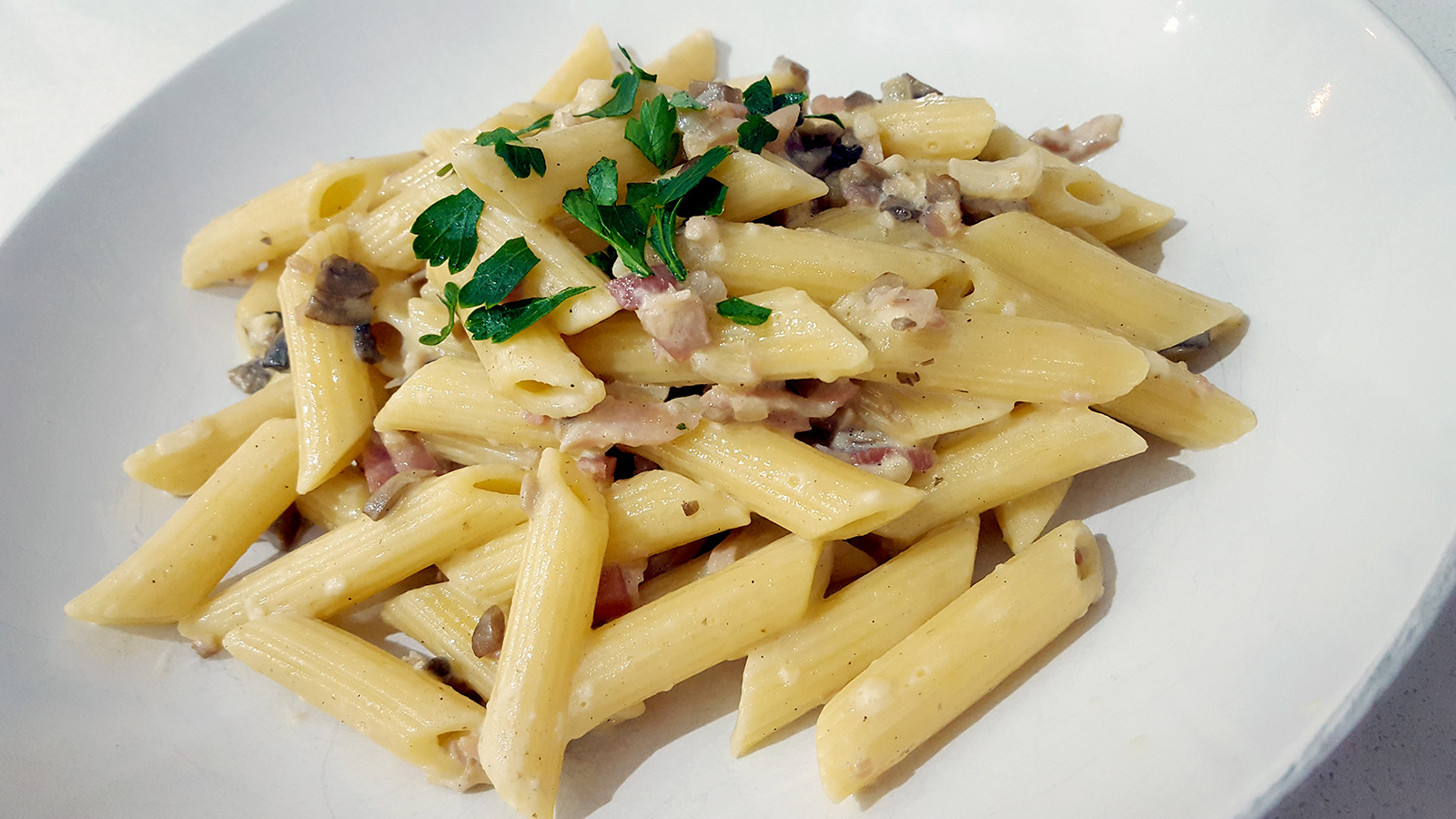 Creamy Boscaiola Pasta - Mummy Is Cooking